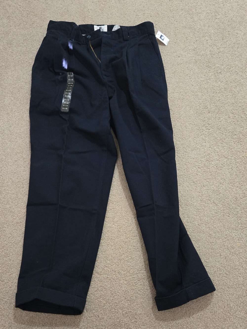 GAP Men's Navy Pleated Chinos